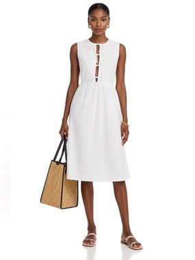 White Cotton Midi Dress Size Small NWT